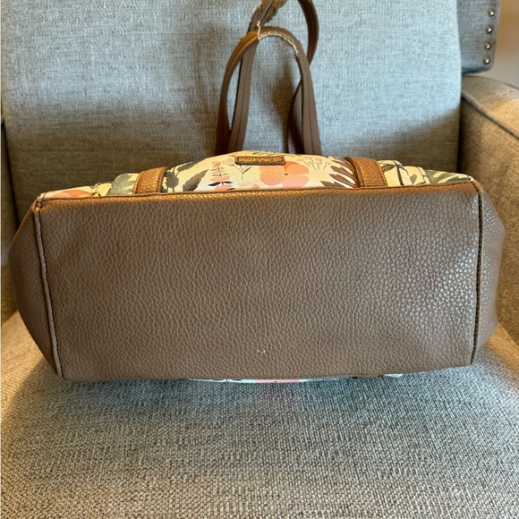 Floral Canvas Tote Bag with Brown Accents - Picture 3 of 8